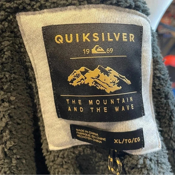 Quicksilver jacket sz large men’s zip up gray fleece lined • XL - Picture 3 of 5